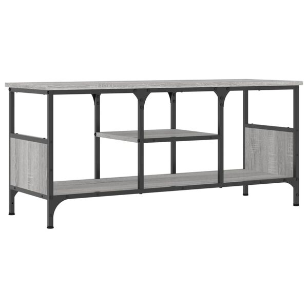 vidaXL Meuble TV sonoma gris 100x35x45 cm bois d'ing&eacute;nierie et fer