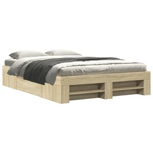 vidaXL Cadre de lit sans matelas ch&ecirc;ne sonoma 120x190 cm