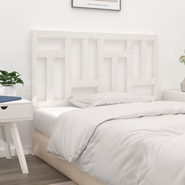 vidaXL T&ecirc;te de lit Blanc 125,5x4x100 cm Bois massif de pin