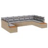 vidaXL Ensemble de canap&eacute; de jardin 10 pc Beige Poly rotin