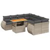 vidaXL Salon de jardin 9 pcs avec coussins gris r&eacute;sine tress&eacute;e