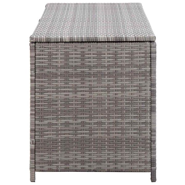 vidaXL Boîte de rangement de jardin gris 150x50x60 cm résine tressée