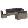 vidaXL Salon de jardin 8 pcs avec coussins gris r&eacute;sine tress&eacute;e