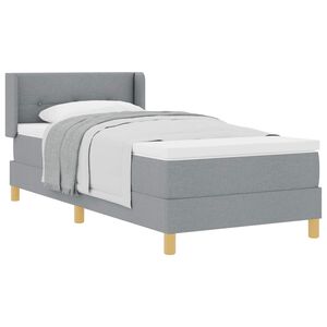 vidaXL Lit &agrave; ressorts avec matelas Gris clair 190 x 90 cm Polyester