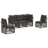 vidaXL Ensemble de canap&eacute; de jardin 5 pc Gris polyrotin