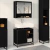 vidaXL Ensemble de mobilier de salle de bain 2 pcs Ch&ecirc;ne noir