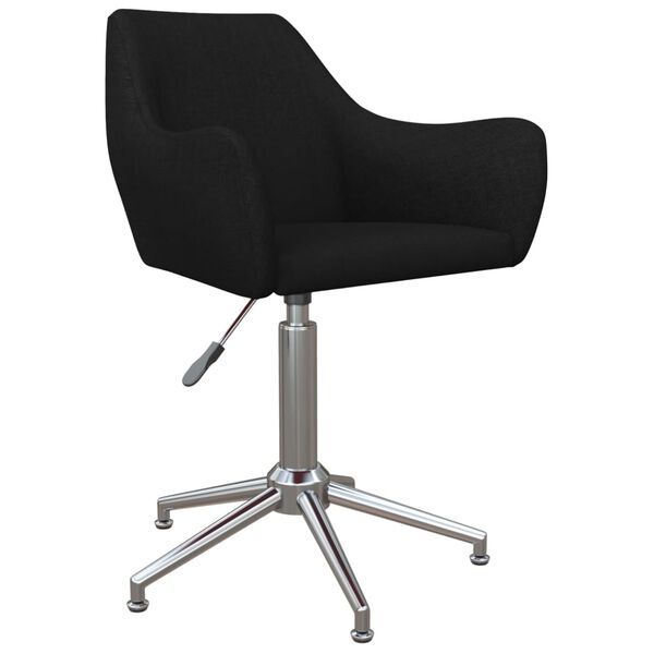 vidaXL Chaise pivotante de salle &agrave; manger Noir Tissu