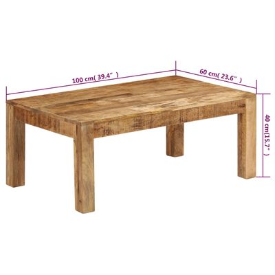 vidaXL Table basse 100x60x40 cm Bois de manguier solide