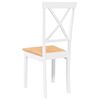 vidaXL Chaises à manger 2 pcs blanc bois massif caoutchouc