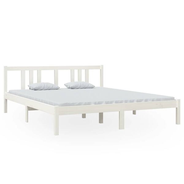 vidaXL Cadre de lit sans matelas blanc bois massif 160x200 cm