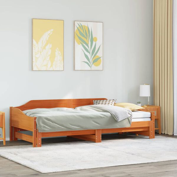 vidaXL Lit de jour et lit gigogne sans matelas 80x200 cm bois massif