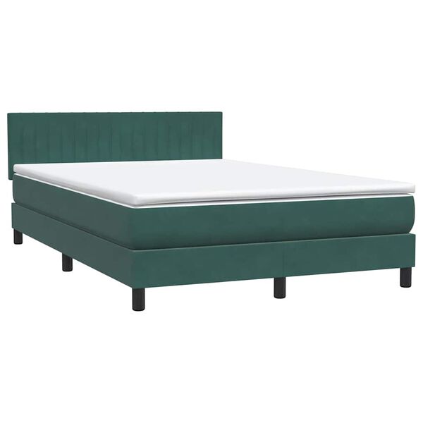 vidaXL Sommier &agrave; lattes de lit et matelas vert fonc&eacute; 160x220cm velours