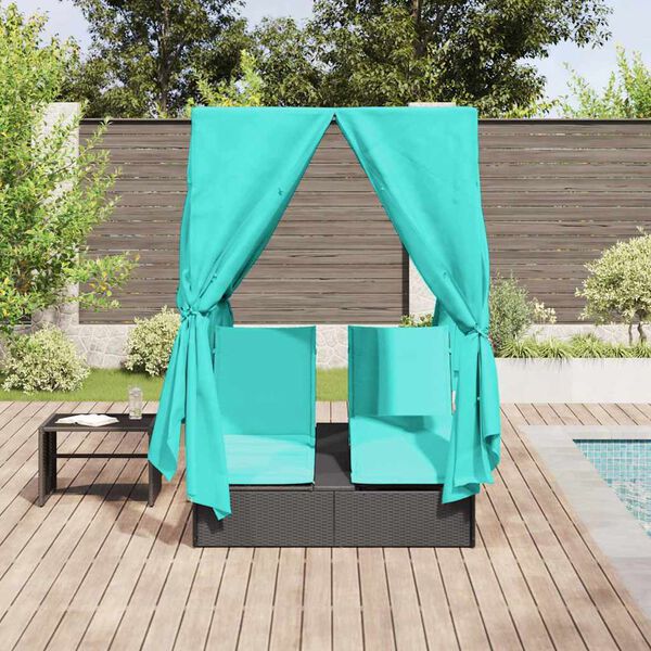 vidaXL Transat double R&eacute;glable Turquoise 205 x 129 x 200 cm polyrotin