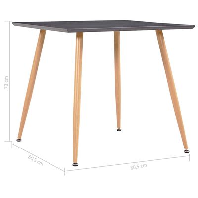 vidaXL Table de salle à manger Gris et chêne 80,5x80,5x73 cm MDF