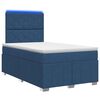 vidaXL Lit boxspring LED avec matelas Bleu 120 x 200 cm Tissu