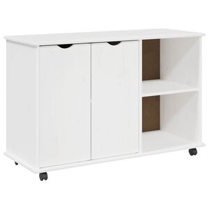 vidaXL Cabinet roulant Blanc 100 x 39 x 65,5 cm Bois de Pin Massif