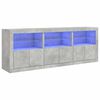 vidaXL Buffet avec lumi&egrave;res LED gris b&eacute;ton 181,5x37x67 cm