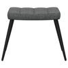 vidaXL Chaise de relaxation avec tabouret Gris fonc&eacute; Tissu