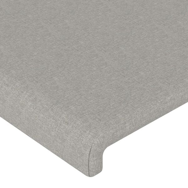 vidaXL T&ecirc;te de lit Gris clair 160 x 5 x 118/128 cm Tissu
