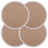 vidaXL Placemets en jute 4 pc Naturel et Blanc 100 % jute Tossa