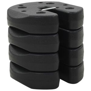 vidaXL Poids pour belv&eacute;d&egrave;re 4 pcs Noir 220x50 mm B&eacute;ton