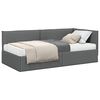 vidaXL Cadre de lit d'angle avec matelas 2 pc Gris fonc&eacute; 90 x 190 cm