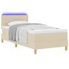 vidaXL Lit &agrave; ressort LED avec matelas avec LED Cr&egrave;me 90 x 190 cm tissu