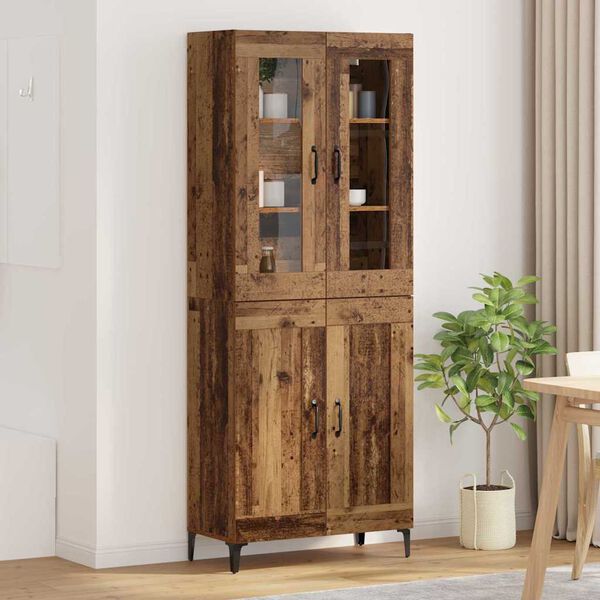 vidaXL Haut Armoire Bois Ancien 69,5 x 34 x 180 cm Bois d'ing&eacute;nierie