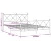 vidaXL Cadre de lit m&eacute;tal sans matelas et pied de lit blanc 160x200 cm