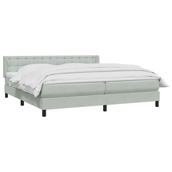 vidaXL Sommier &agrave; lattes de lit et matelas gris clair 180x220cm velours