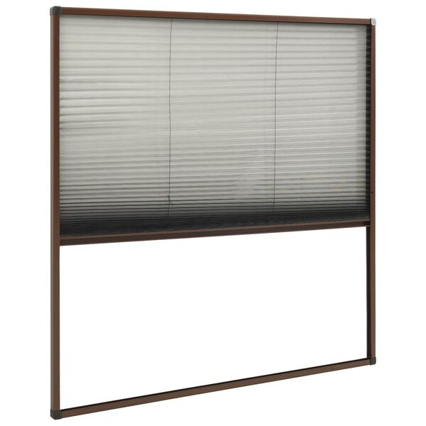 vidaXL Moustiquaire pliss&eacute;e pour fen&ecirc;tre Aluminium Marron 120x120 cm