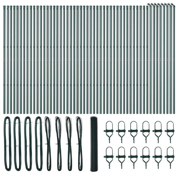 vidaXL Poteau de cl&ocirc;ture. Vert 100 x 1,2 m (treillis de 13 mm)