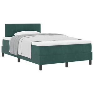 vidaXL Lit &agrave; ressorts avec matelas Vert fonc&eacute; 120 x 200 cm Velours