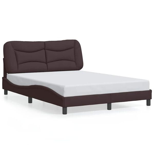 vidaXL Cadre de lit sans matelas Hvar marron fonc&eacute; 120x200 cm tissu