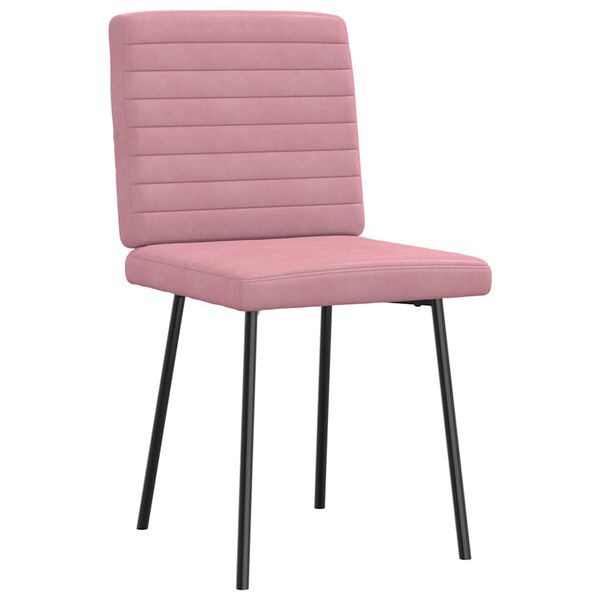vidaXL Chaises &agrave; manger lot de 4 Rose Velours