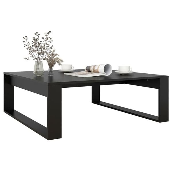 vidaXL Table basse Noir 100x100x35 cm Bois d&rsquo;ing&eacute;nierie