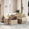 vidaXL Salon de jardin avec coussins 6 pcs beige r&eacute;sine tress&eacute;e