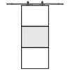 vidaXL Porte coulissante avec kit de quincaillerie noir 90x205 cm