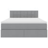 vidaXL Lit avec rangement et LED Gris clair 140 x 200 cm tissu