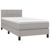 vidaXL Sommier à lattes de lit matelas LED Gris clair 100x200 cm Tissu