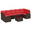 vidaXL Ensemble de canap&eacute; de jardin Marron et rouge 55 x 55 x 37 cm