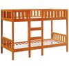 vidaXL Lit superpos&eacute; cire marron 90x200 cm bois de pin massif