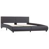 vidaXL Cadre de lit avec LED gris similicuir 160 x 200 cm