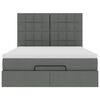 VidaXL Cadre de lit ottoman avec matelas gris fonc&eacute; 140x190 cm tissu