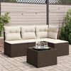 vidaXL Salon de jardin avec coussins 5 pcs marron r&eacute;sine tress&eacute;e
