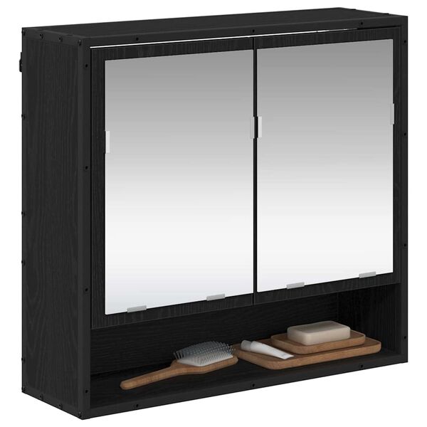 vidaXL &Eacute;tag&egrave;re Murale avec &eacute;tag&egrave;re Ch&ecirc;ne noir 65 x 20 x 60 cm