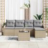 vidaXL Ensemble de canap&eacute; de jardin Beige polyrotin