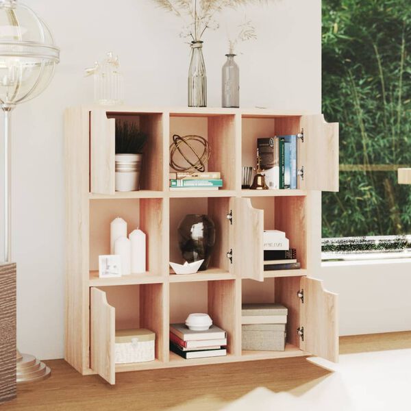 vidaXL Biblioth&egrave;que Ch&ecirc;ne Sonoma 88,5x27,5x88 cm Bois d'ing&eacute;nierie