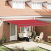 vidaXL Tissu de auvent avec Rouge 450 &times; 300 cm Polyester