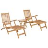 vidaXL Chaise de jardin pliante avec table 2 pcs Naturel